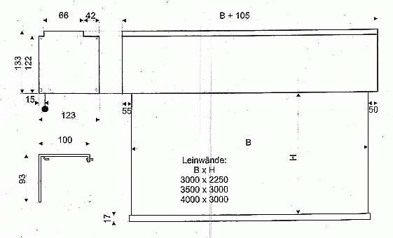 Motorleinwand f&uuml;r 
          Vortr&auml;ge