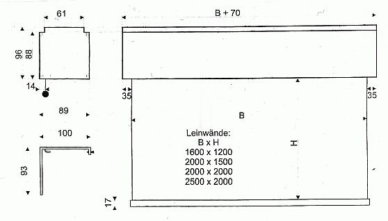 Motorleinwand f&uuml;r 
          Vortr&auml;ge